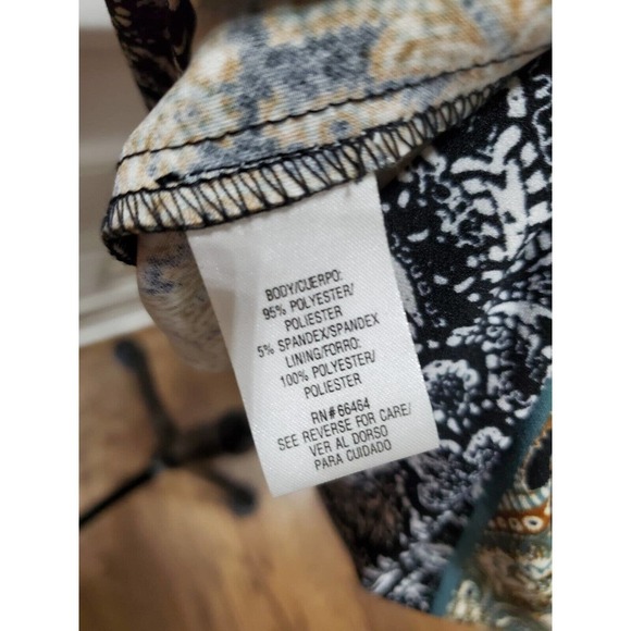 Studio 1 Women's Multicolor Polyester Round Neck Sleeveless Knee Length Dress 4 - Picture 9 of 11